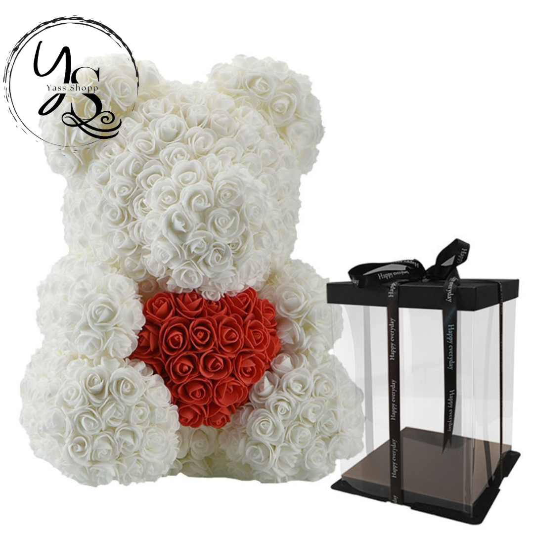 Ours en Roses Éternelles Maxi Format personnalisable - Le Cadeau Parfait pour la Saint-Valentin
